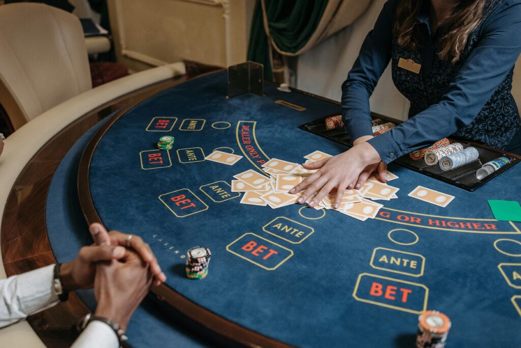 Casino table scene representing gambling addiction treatment services at Breakaway Health in Costa Mesa, California