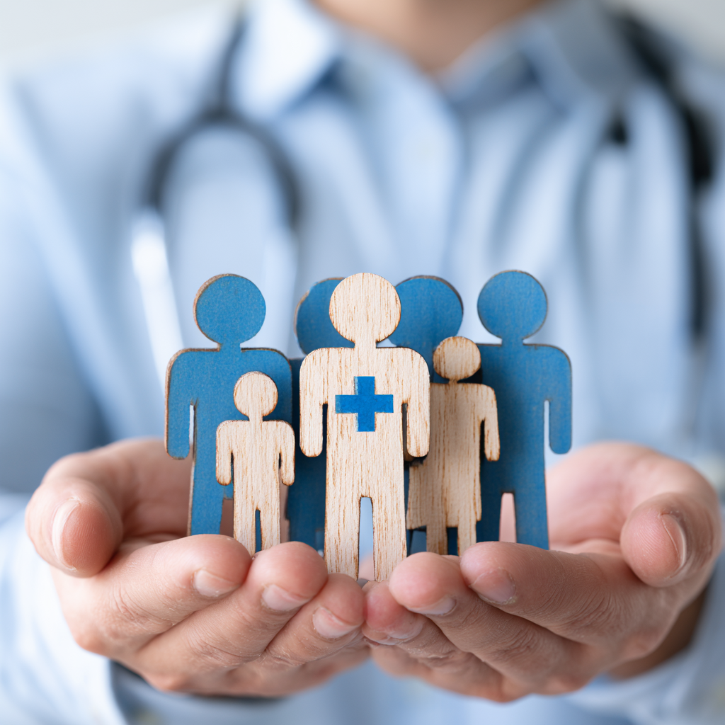 Healthcare professional holding paper figures representing individuals and families, symbolizing drug rehabs that accept PPO insurance at Breakaway Health in Costa Mesa, CA, where clients can verify PPO insurance benefits for personalized mental health and addiction treatment.