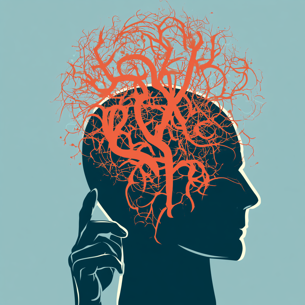 Neural pathway treatment illustration showing brain connections and neural networks involved in mental health, addiction recovery, and neurological healing.