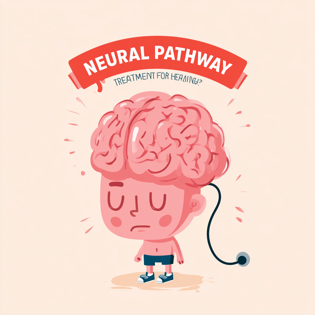 Neural pathway treatment for healing illustration showing the brain and neural connections, representing neuroplasticity, emotional wellness, and mental health recovery.